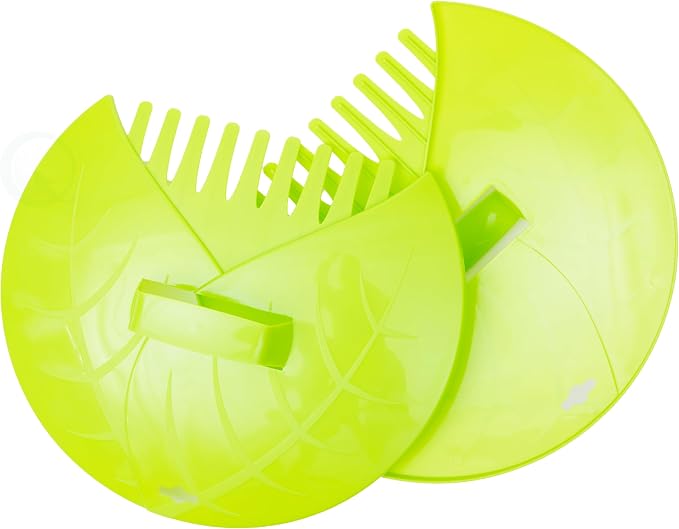 Gardenised Pair of Leaf Scoops, Hand Rakes for Lawn and Garden Cleanup (QI003286),Green