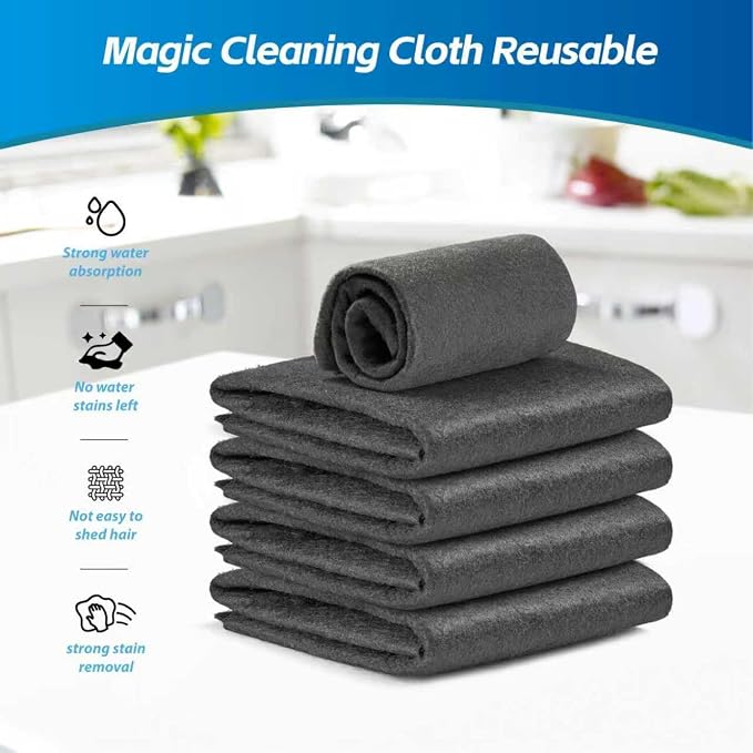 Thickened Magic Cleaning Cloth for Glass,5Pcs Lint Streak Free Microfiber Cloth Reusable, Cleaning Rags Wipes for Windows, Cars, Mirrors