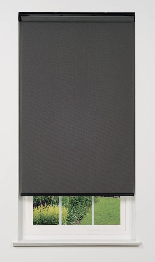 Cordless 1% Solar Screen Standard Roller Shade, Charcoal 29 1/2 W x 78 H (Arrives 1/4" Narrower)