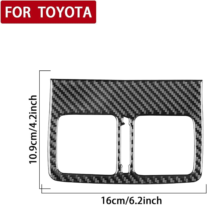Real Carbon Fiber Trim for Toyota Camry Accessories | for 2012 2013 2014 Rear Row Air Vent Wind Outlet Decoration Panel Sticker Interior Thick Overlay Decal