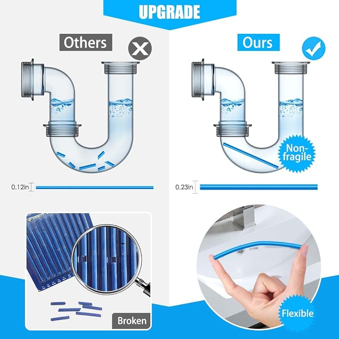 Drain Sticks Drain Cleaner Sticks Keeps Drains and Pipes Clear and Odor-free for Sink Pipe Cleaning Sticks for Drains As Seen On TV