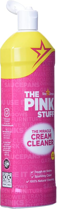 Stardrops The Pink Stuff Miracle Cream Cleaner, Stainless Steel & Multi-Purpose Surfaces, Removes Grease, Grime, Limescale & Soap Scum, Tough on Stains, Gentle on Surfaces, 500ml 16.9oz (Pack of 2)