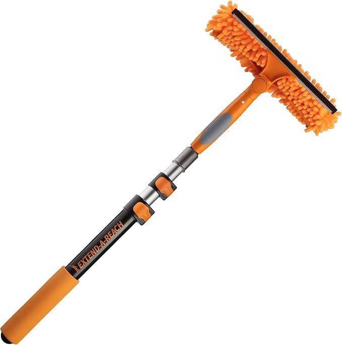 1.5-3 Window Squeegee for Home with Extension Pole | Glass Cleaner Tool for Window Cleaning // Car Squeegee for Window Cleaning // Best Tool to Clean Windows Outdoor and Indoor