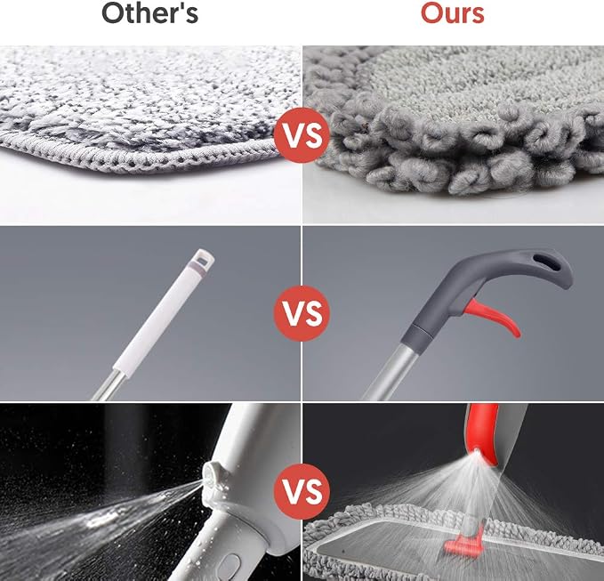 Spray Mops for Hardwood Floors Cleaning: MEXERRIS Falt Mop with 3 Microfiber Pads for Swiffer Powermop - Wet Dust Floor Mop with Sprayer Home Commercial Mops for Wood Laminate Wood Tile Vinyl
