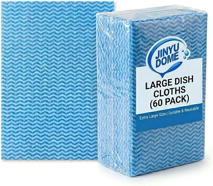 Blue Handi Wipes Disposable Dish Cloths Heavy Duty Kitchen Towels Reusable Cleaning Wipe, 60 Count