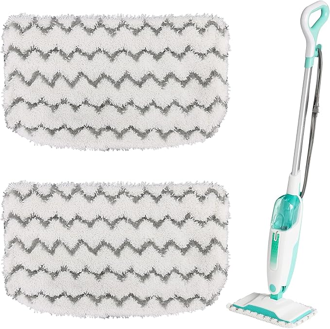 2 Pack Thickened Steam Mop Replacement Pads, Durable Microfiber Mop Pads Compatible with Shark S1000/S1000A/S1000C/S1000WM/S1001C, Washable Pads for Pet Owners and Families with Kids