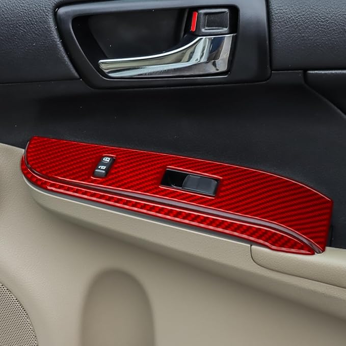 Real Carbon Fiber Trim for Toyota Camry Accessories | for 2012 2013 2014 Door Glass Lifting Control Panel Window Switch Panel Interior Thick Overlay Decal 6PCs