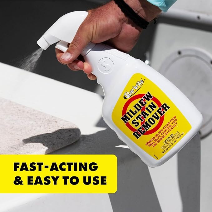 STAR BRITE Mold Stain & Mildew Stain Remover + Surface Cleaner with BUFFERED-BLEACH TECHNOLOGY, 22 Fl Oz