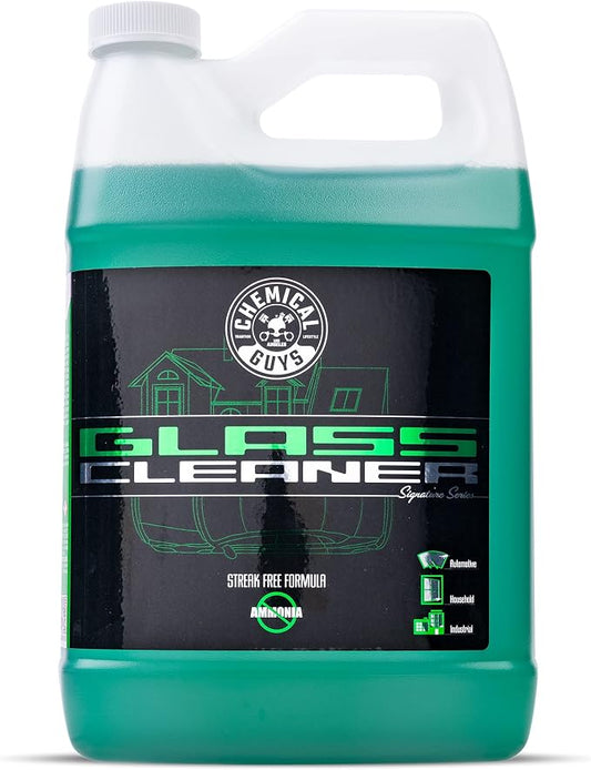 Chemical Guys, Signature Series Glass & Window Cleaner, Tint Safe, 1 Gallon | Ammonia-free and tint-safe, clears fingerprints, smoke film and grime from glass, mirrors and screens