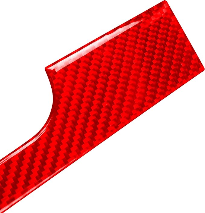 Red Real Carbon Fiber Trim for Ford Mustang Accessories | for GT Shelby 2005 2006 2007 2008 2009 Central Console Dashboard Panel Cover Kit Interior Thick Overlay Decal 6PCs