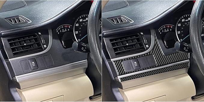 Real Carbon Fiber Trim for Toyota Camry Accessories | for 2012 2013 2014 Headlight Control Switch Panel Sticker Interior Thick Overlay Decal