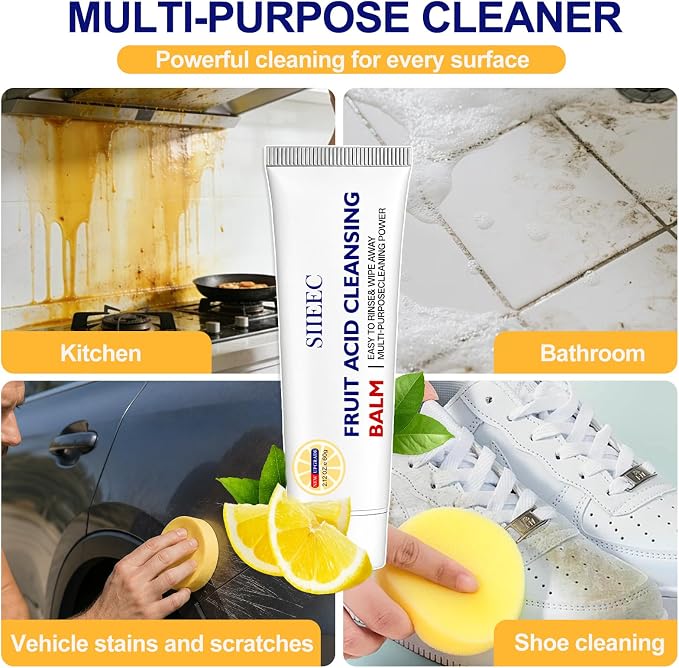 SIIEEC Quartz Countertop Stain Remover Cream & Deep Cleaner, Fruit Acid Cleaning Balm | Removes Coffee, Water, Grease & Food Stains | Non-Abrasive, Scratch-Free