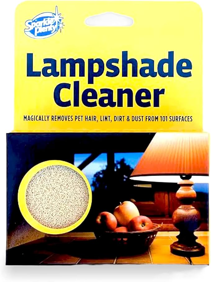 Sparkle Plenty Dry Magic Lampshade Cleaner Sponge, Lamp Shade Duster | No Liquid Dust Removal for Fabric Shades, Window Blinds, Upholstery, Ceiling Fans, Chemical Free Block Lifts Grime