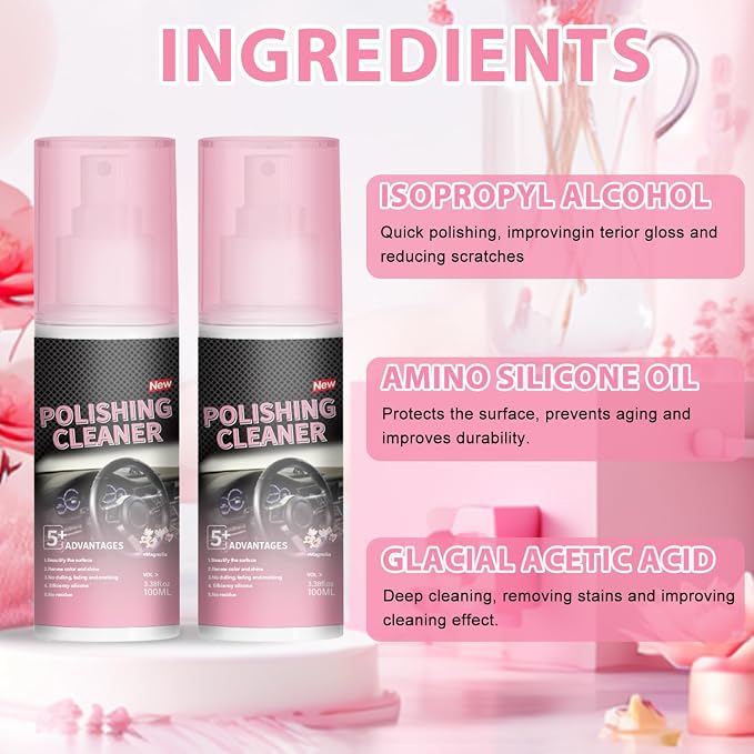 Timeno 2026 New Polishing Cleaner Car Interior, Interior All Purpose Car Cleaner for Rubber, Leather (2)