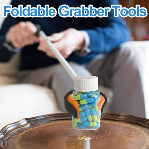 6-Piece Heavy-Duty Trash Collection Tool - 32-Inch Lightweight Telescopic Grabber Ergonomic Handle, Non-Slip Grip | Multi-Purpose Mobility Aid for Seniors