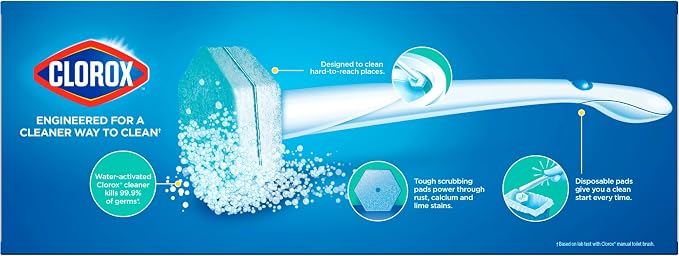 CLOROX ToiletWand Toilet Cleaner Refills, Toilet brush, Rainforest Rush, 10 Count (Pack of 6)