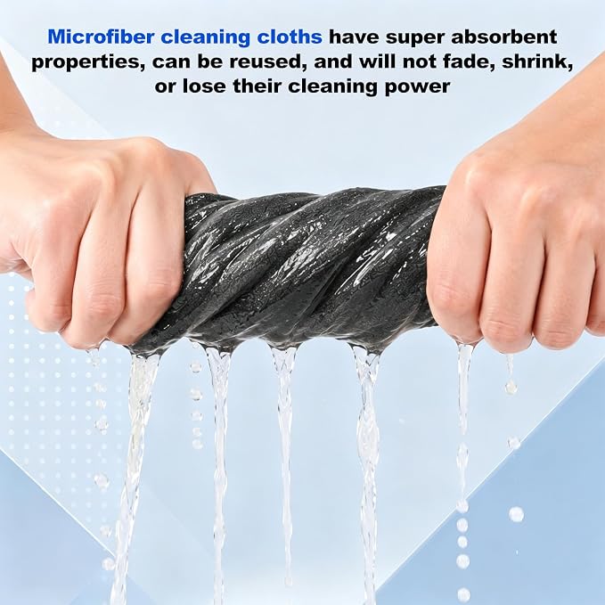 5PCS Magic Cleaning Cloth, Thick Microfiber, Streak‑Free for Windows & Glass, Lint Free Reusable Glass Cleaning Rags, Streak Free Magic Cloth for Car Windshields, Mirrors, Stainless Steel (20x30cm)