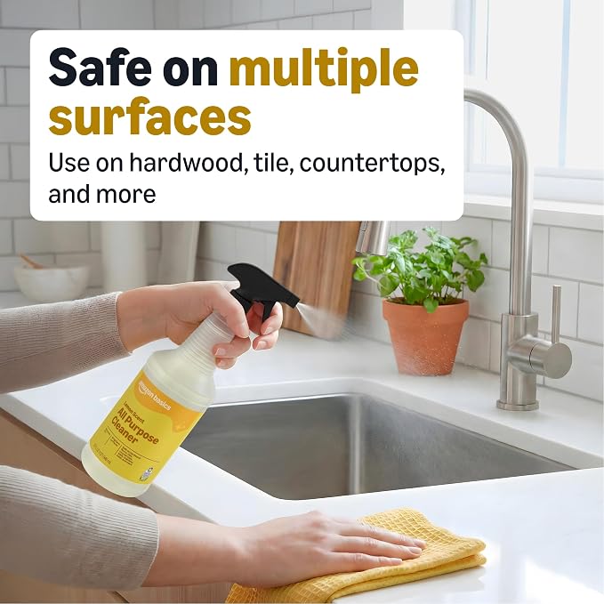 Amazon Basics All Purpose Cleaner, Lemon Scent, 32 fl oz, Pack of 2 (Previously Presto!)