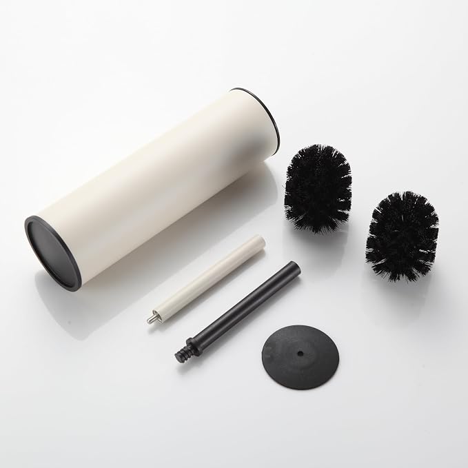 BGL White Toilet Brush and Holder,Stainless Steel Toilet Brushes for Bathroom with Holder