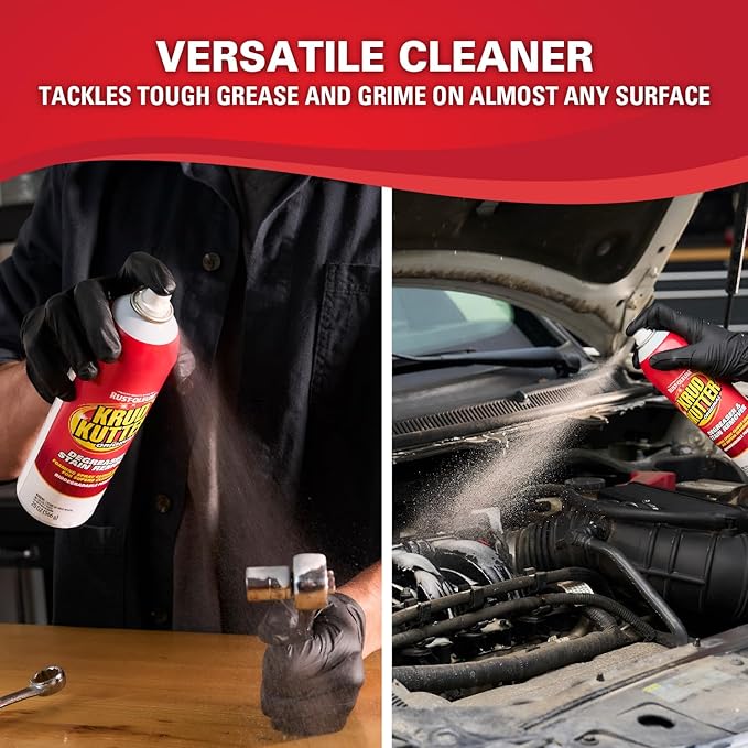 Krud Kutter Original Cleaner Degreaser Aerosol, 20 oz | Foaming spray clings longer, Cuts grease, oil, grime, tar and wax, Leaves no residue