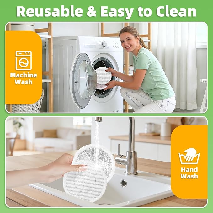 8 Pack Steam Mop Replacement Pads for Shark Steam & Scrub Mop | Washable Dirt Grip Soft Scrub Pads Compatible with Shark S8201, S8001, S8002BRN, S7001 series, For all sealed hard floors