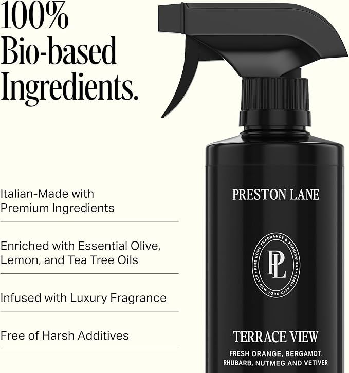 Preston Lane Luxury All-Purpose Cleaner, Terrace View Scent – Bio-Based Multi-Surface Spray | Streak-Free Finish, Lifts Dirt, Smudges & Grease | Vegan & Cruelty-Free