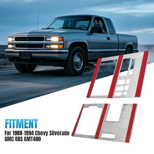 Billet Dash Bezel Kit for 1988-1994 Chevy Silverado GMC Sierra | CNC Aluminum, Polished Finish, Fits OBS GMT400, Gauge Cluster And Radio Trim