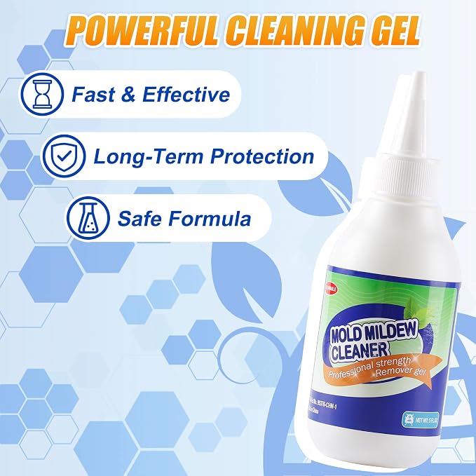 GELIVABLE Home Stain Cleaner Gel,Black Stain Remover for Household, 5 Fl Oz | Remove Black Stains from Washing Machine Seals, Refrigerator Strips, Grout, Showers, Tile and Kitchen Sinks