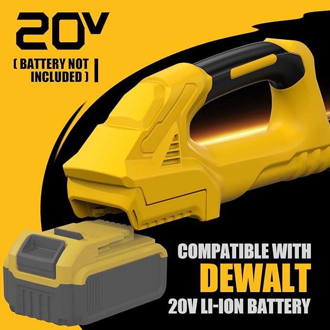 Roof Gutter Cleaning from The Ground, Leaf Blowers for Dewalt 20V Battery | (Tool Only)55" extension pole, brushless motor,580CFM/180MPH,270° nozzle clean roof gutters safely from the ground