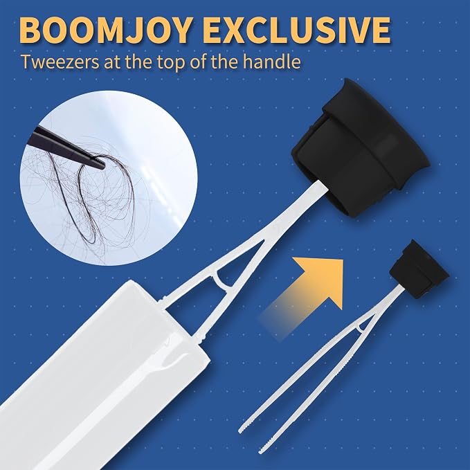 BOOMJOY Toilet Brush and Holder Set 2 Pack, Silicone Toilet Bowl Cleaner Brush, Toilet Scrubber Brush with Tweezers for Bathroom Cleaning, RV Accessories, House Organization Must-Haves - Gray