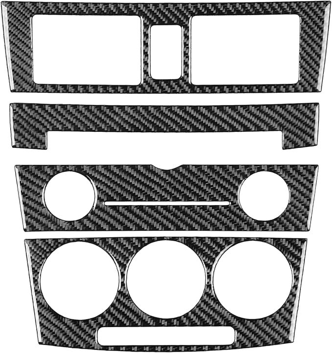 Fit for Mazda 3 2004-2009 Carbon Fiber Center Console Stickers Type-B | Center Console A/C Control Radio Panel Trim | Accessories | Self-adhesive | Thick Overlay