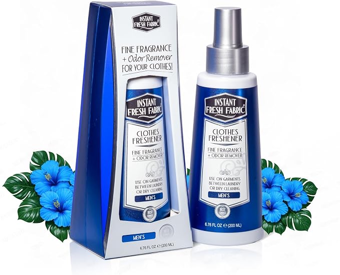 Fabric Freshener Spray & Deodorizer Odor Eliminator - Works Instantly with Noxban™ - Eco-Friendly Fabric Refresher & Odor Neutralizer - Safe for Garments, Linens, Bedding - Men's