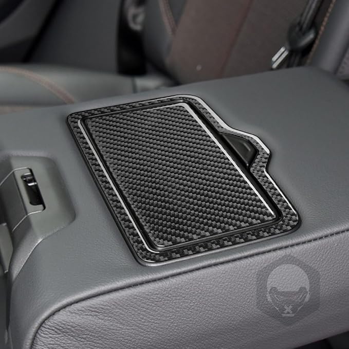 Real Carbon Fiber Trim for Audi 80A Q5 Accessories | for SQ5 2018-2025 Dash Rear Cup Holder Panel Frame Cover Sticker Interior Thick Overlay Decal