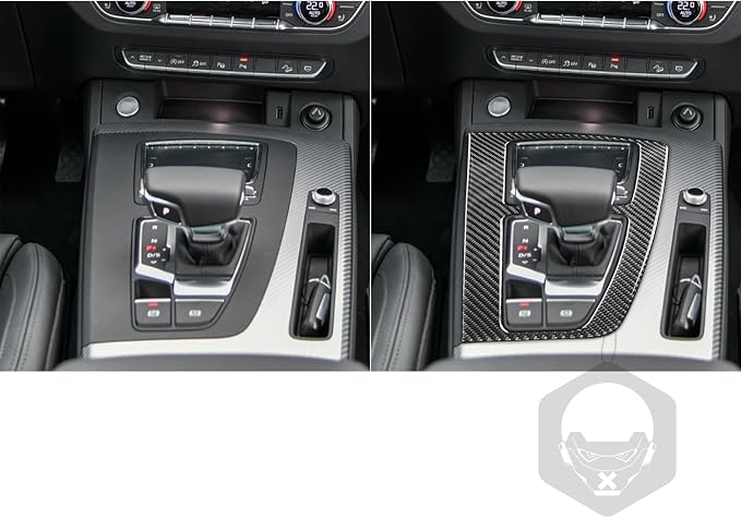 Real Carbon Fiber Trim for Audi 80A Q5 Accessories | for SQ5 2018-2025 Dash Center Console Gear Shift Panel Frame Cover Sticker Interior Thick Overlay Decal - A