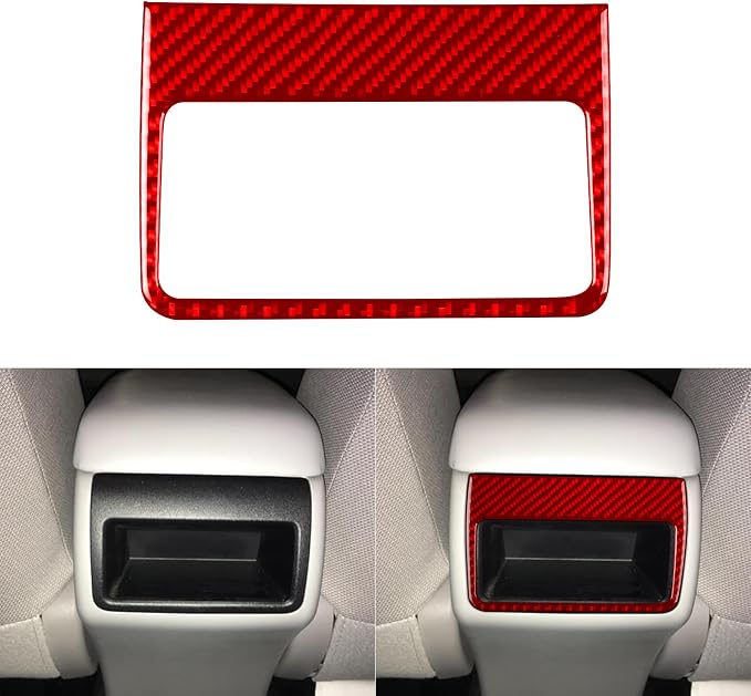 Real Carbon Fiber Trim for Toyota Camry Accessories | for 2012 2013 2014 Rear Row Air Vent Widnd Outlet Decoration Panel Frame Interior Thick Overlay Decal
