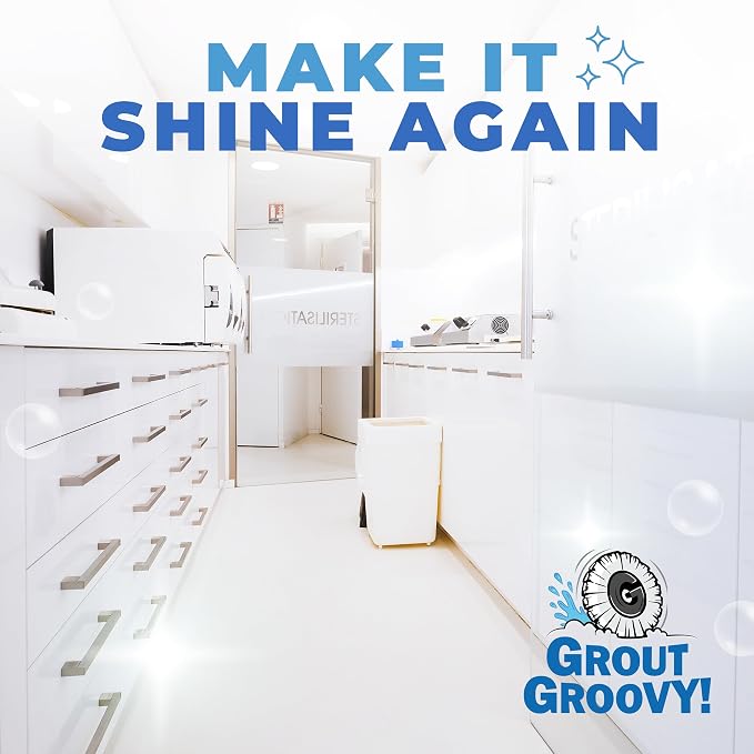 Electric Stand-Up Lightweight Grout Cleaner Machine – Easy-to-Use Tile Grout Cleaner for Deep Cleaning Kitchen Floors, Bathrooms & Tile Surfaces | Powerful Electric Floor Scrubber Tool