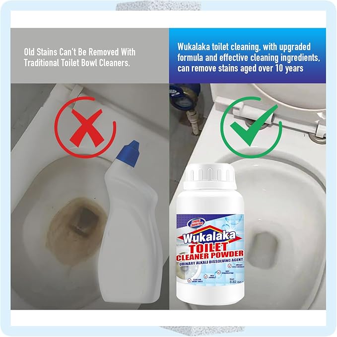 Toilet Bowl Cleaners, Deep Cleans Bottom Pipe Stains, 1 Pack | Deep Toilet Bowl Cleaning Powder penetrates bottom pipes to dissolve tough stains and limescale Efficient and Easy-to-Use