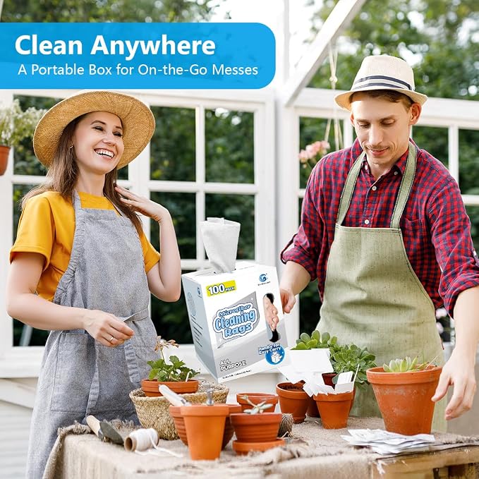 GLIMGLINT White Microfiber Cleaning Cloth, 100 Pack Cleaning Rags, Lint-Free, Ultra Absorbent Reusable Paper Towels for Home, Kitchen, Car, Garage or Shop, Dish Rags, 11" x 9"