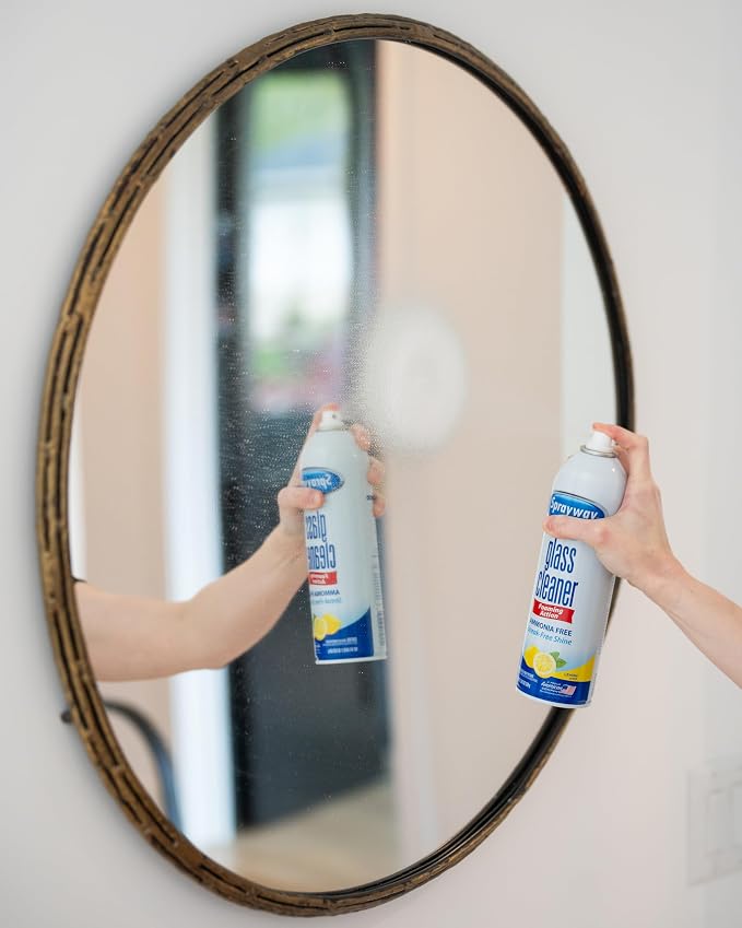 Sprayway Glass Cleaner Lemon Scent Foaming Aerosol Spray, 19oz, Pack of 6 | Ammonia-Free, Streakless, Fast-Acting | Cleans & Polishes Glass Surfaces | Removes Fingerprints, Dust, Dirt, Smoke Film | Ammonia-Free, Streak-Free Shine, Fast-Drying | for Win...