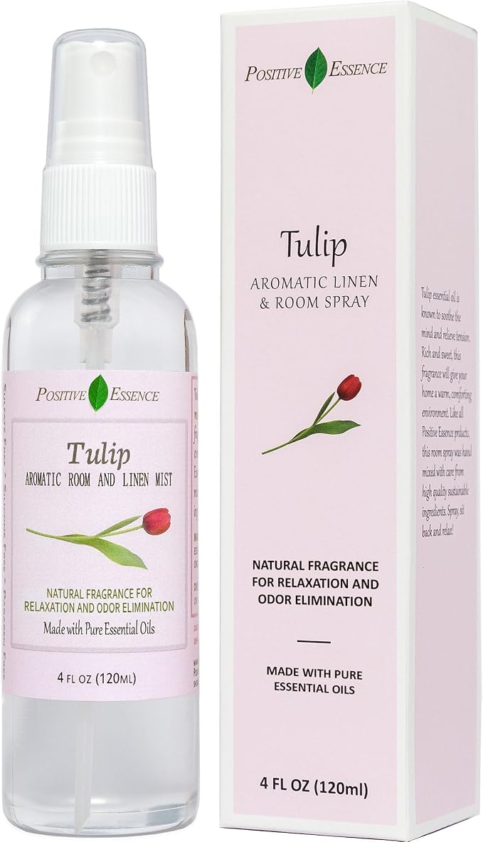 Tulip Linen & Room Spray, Natural Aromatic Bathroom Spray Made with Pure Essential Oils, Home Fragrance for Relaxation and Odor