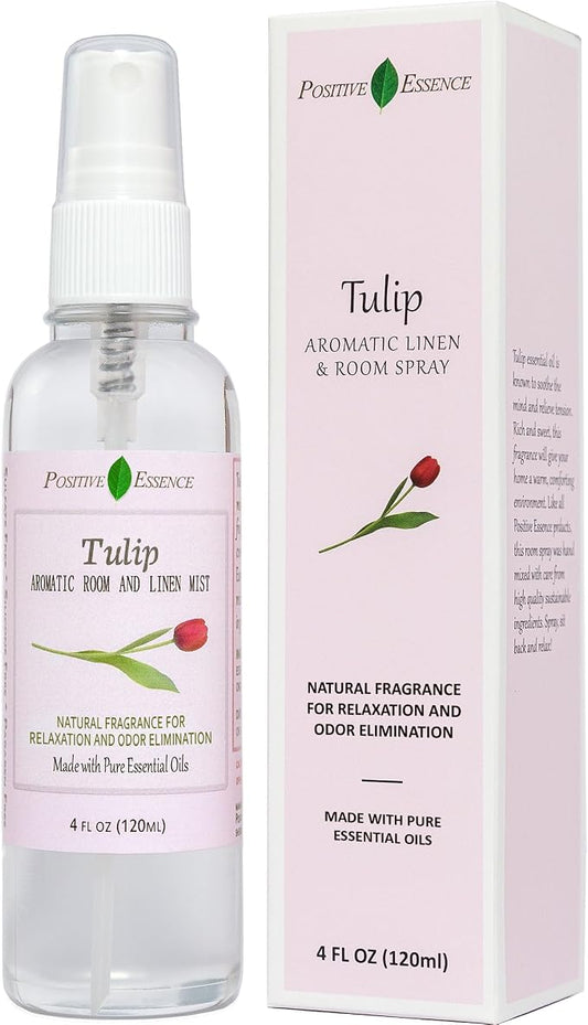 Tulip Linen & Room Spray, Natural Aromatic Bathroom Spray Made with Pure Essential Oils, Home Fragrance for Relaxation and Odor