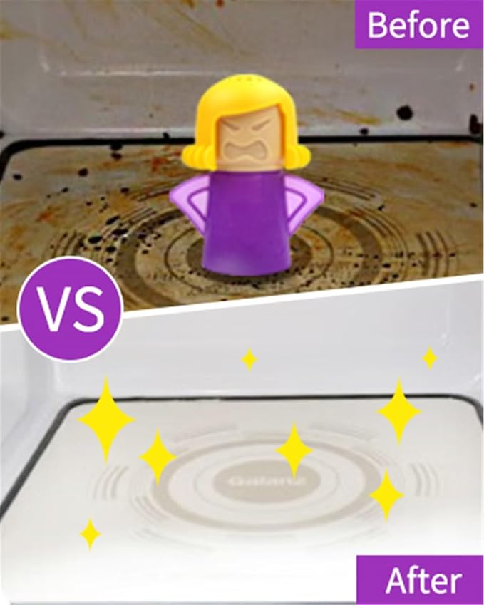 Microwave Oven Steam Cleaner 2 PCS Angry Mama Microwave Cleaner Add Vinegar and Water Steamer Cleaning Equipment for Home Kitchen or Office Easily Cleans the Crud in Minutes (Blue & Purple)