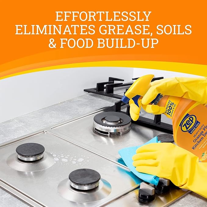Zep Home Pro Orange Plus Kitchen Degreaser - 24 Fl. Oz. - R49506 - Pro Trusted Cleaning Power: Now in Refreshing Scents and Family Friendly Formulas (1)