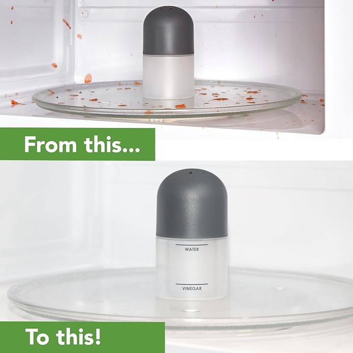 Tovolo Microwave Steam Cleaner for Inside Microwave Oven Easy to Use Fill Lines for Water Vinegar Helps Clean and Deodorize, Microwaveable Silicone BPA Free Steaming Cleaner for Home Office Microwave