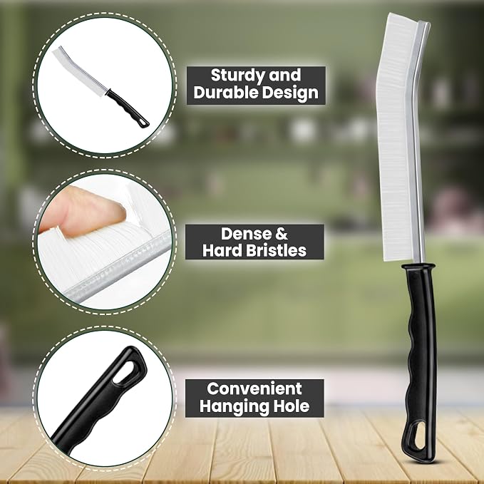 Crevice Cleaning Brush Set – 6Pcs Hard Bristle Cleaning Tools for Grout, Tile Floors, Gaps & Narrow Spaces – Small Grout Scrub Brush for Cleaning Bathroom, Shower, Window Tracks, Kitchen