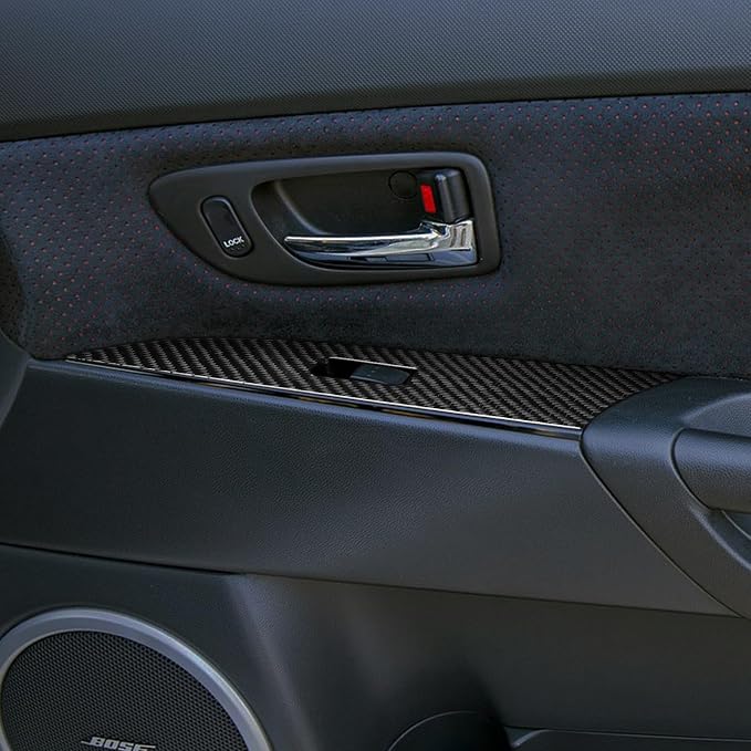 Fit for Mazda 3 2004-2009 Carbon Fiber Door Window Switch Stickers | Door Window Switch Panel Trim Decorations | Accessories | Anti-scratch | Self-adhesive