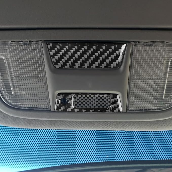 Real Carbon Fiber Trim for Honda Accord Accessories | for 2003 2004 2005 2006 2007，Reading Light Button Panel Cover，Thick Overlay Sticker Decal，Type-A