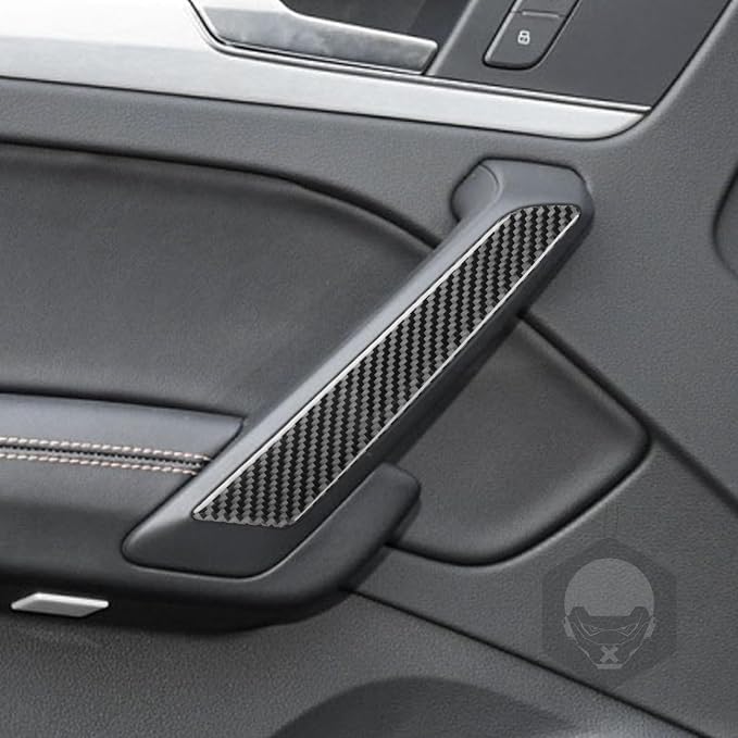 Real Carbon Fiber Trim for Audi 80A Q5 Accessories | for SQ5 2018-2025 Dash Door Inner Pull Panel Cover Sticker Interior Thick Overlay Decal