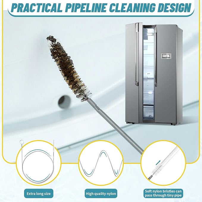 35.5 Drain Clog Remover Tool (1pc), 30 Inch Sink Snake Drain Tool (5 pcs) & 59 Inch Tube Drain Brush (3 pcs), Effective Hair Drain Clog Remover for Toilet, Kitchen Sink, Bathroom, Shower, Sewer