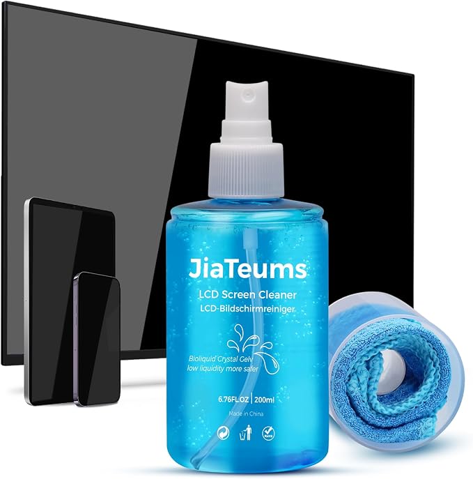 Car Screen Cleaner,TV Screen Cleaner with Wipe Cloth(200ml*1) | Streak-Free,Fast-drying,Non-Drip,Widely Applicable to Eyeglasses,Displays,Phone Screens,CD Disc,LCD LED and Electronics